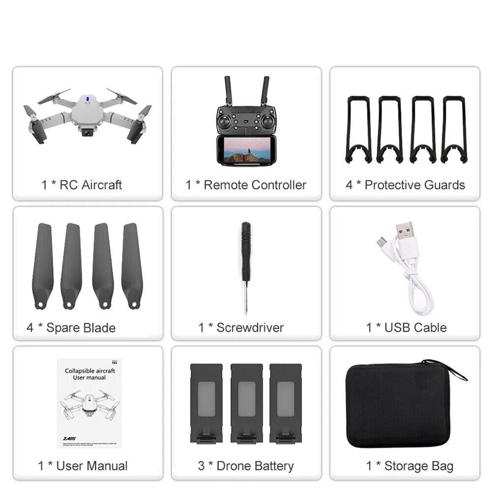 4K Drone Mini with HD Camera Drones Foldable RC Quadcopter with 3 Batteries - Smart Ware Co